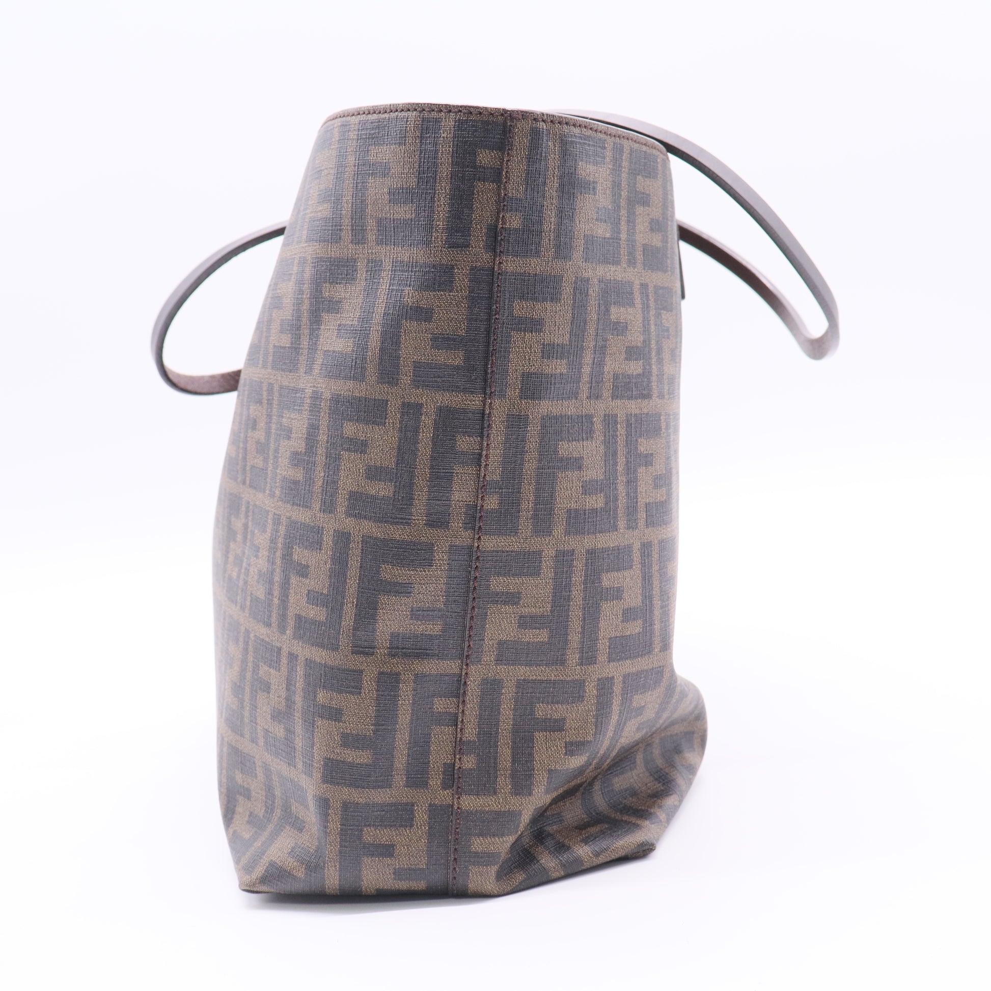 Fendi FF Logo Zucca Canvas Tote Bag Brown Twins LDJ2582