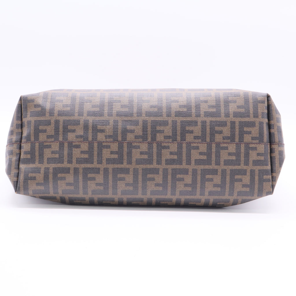Fendi FF Logo Zucca Canvas Tote Bag Brown Twins LDJ2582