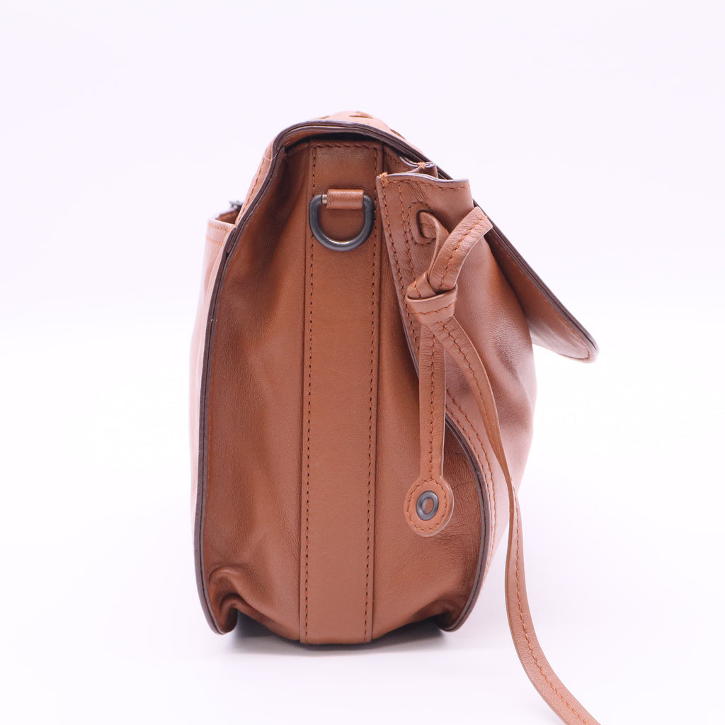 Intrecciato-Trimmed Crossbody Bag Twins