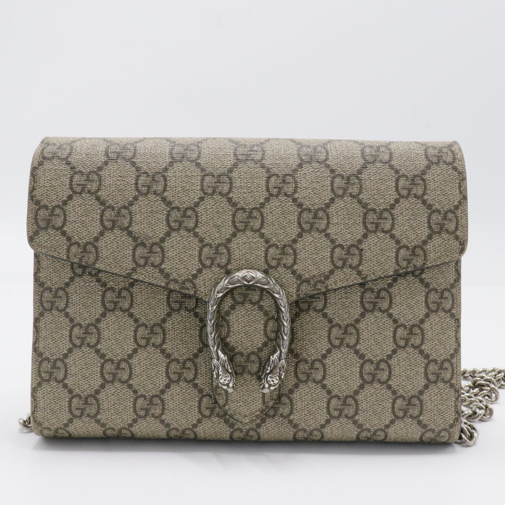 GG Supreme Monogram Mini Dionysus Chain Wallet