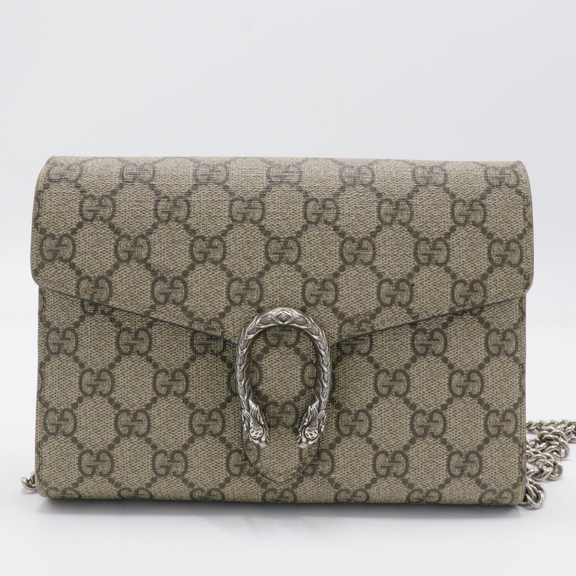 GG Supreme Monogram Mini Dionysus Chain Wallet