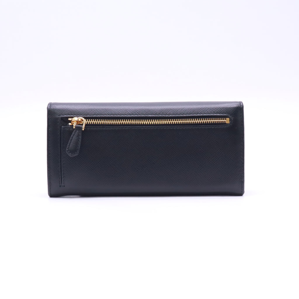 Prada Saffiano Metal Bar Continental Wallet W22874
