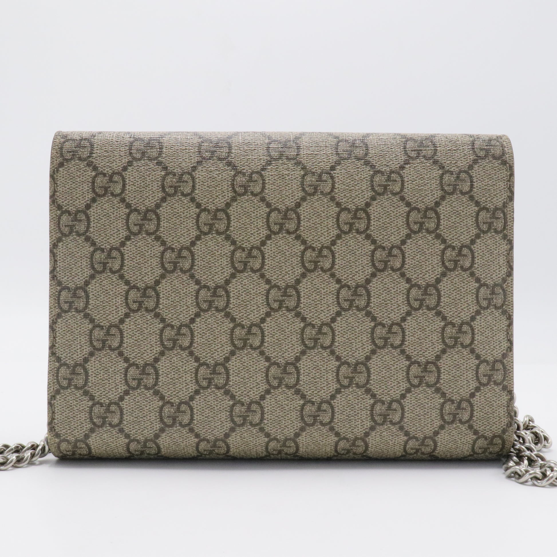 GG Supreme Monogram Mini Dionysus Chain Wallet