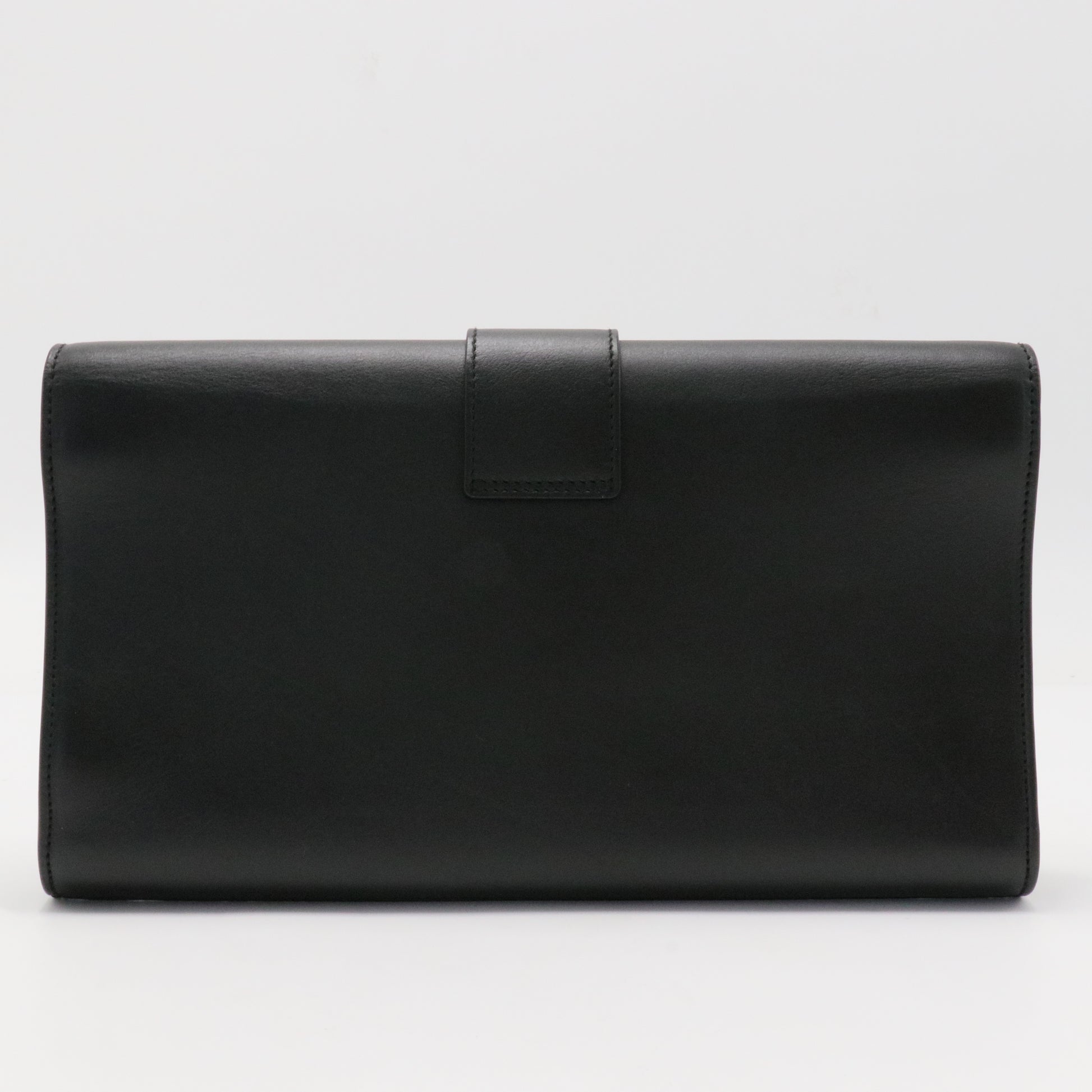 Saint Laurent  Textured Calfskin Y Ligne Clutch Black