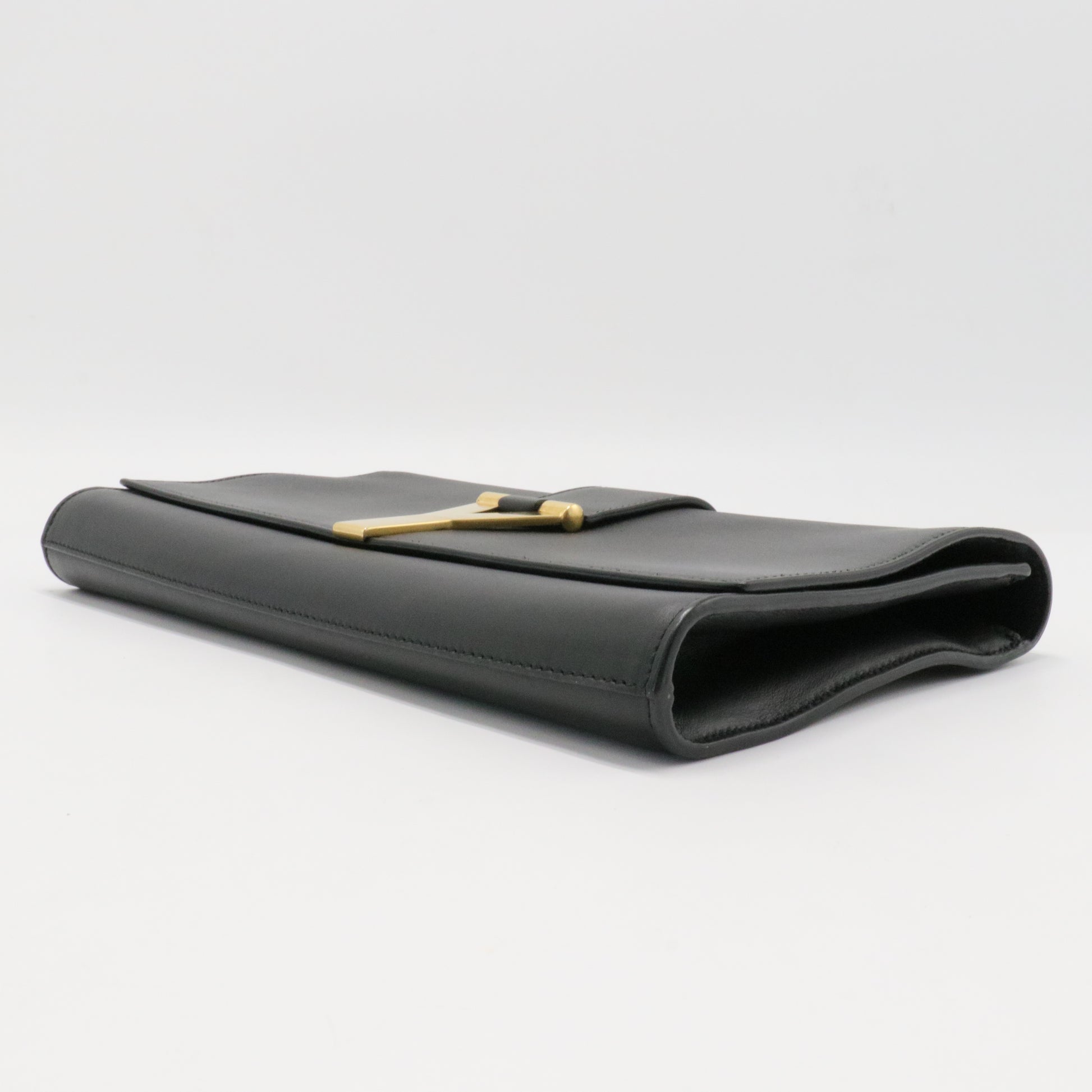 Saint Laurent  Textured Calfskin Y Ligne Clutch Black