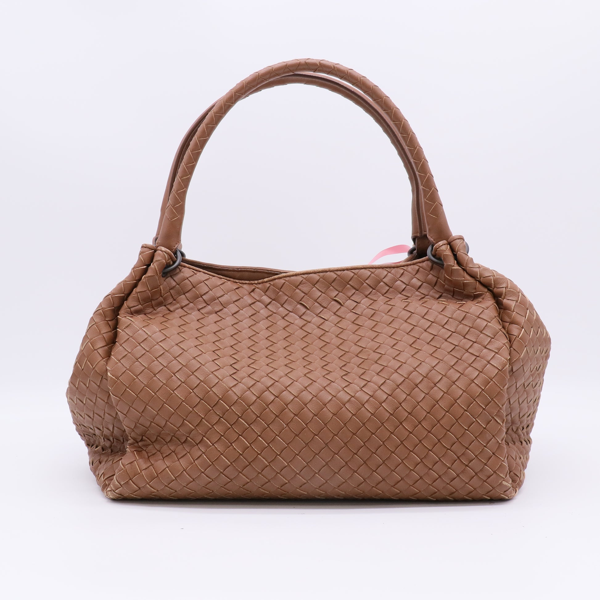 Bottega Veneta Brown Intrecciato Woven Nappa Leather Seamless Tote Bag twins LDJ4832