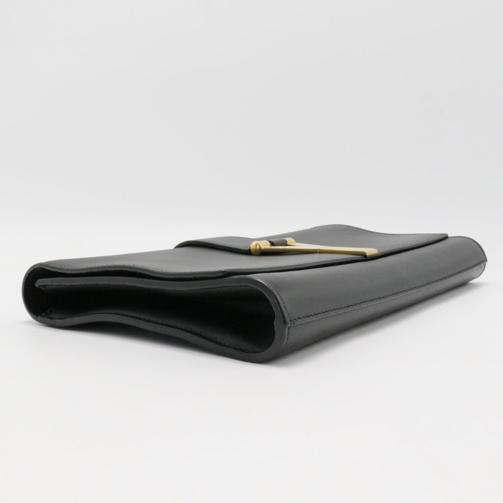 Saint Laurent  Textured Calfskin Y Ligne Clutch Black