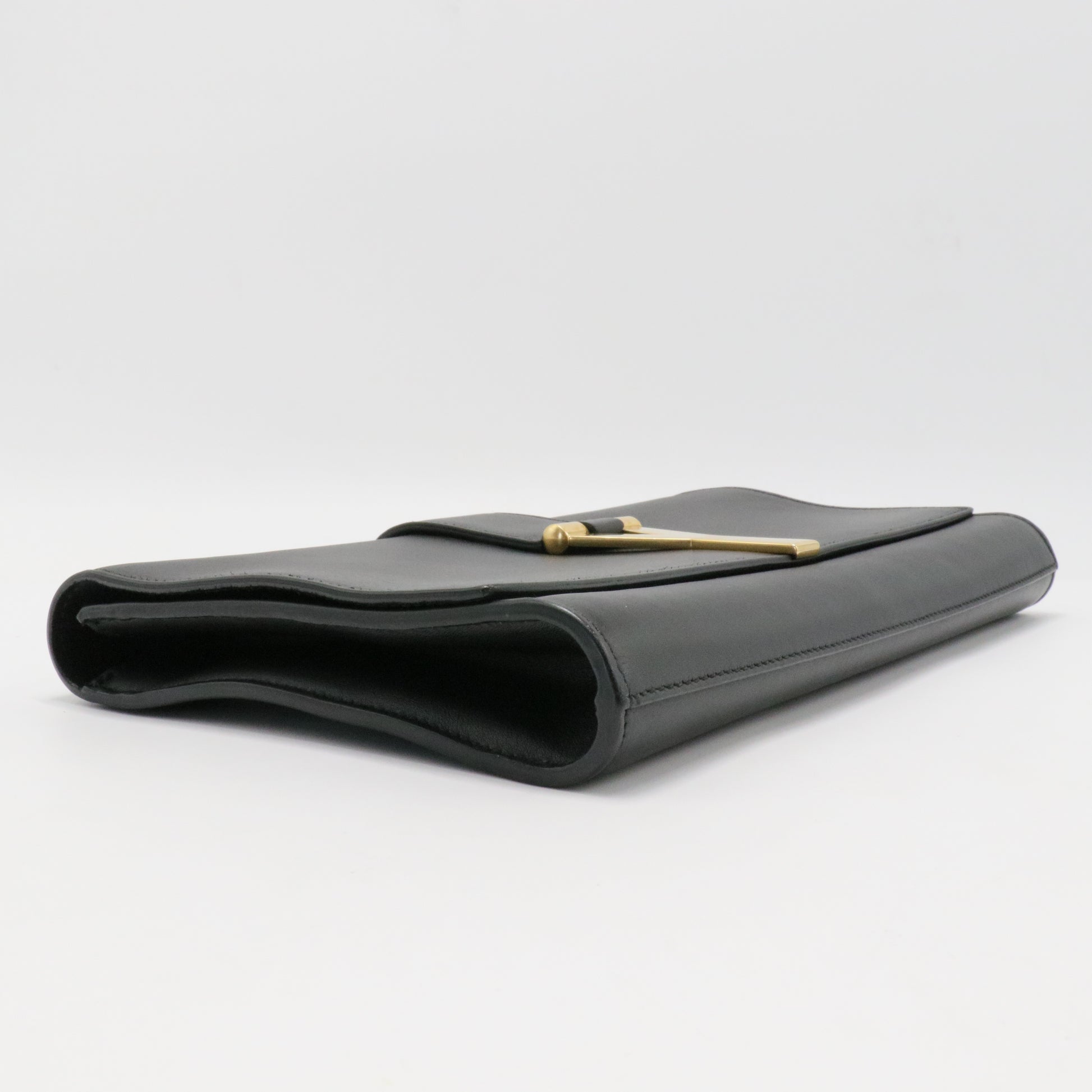 Saint Laurent  Textured Calfskin Y Ligne Clutch Black