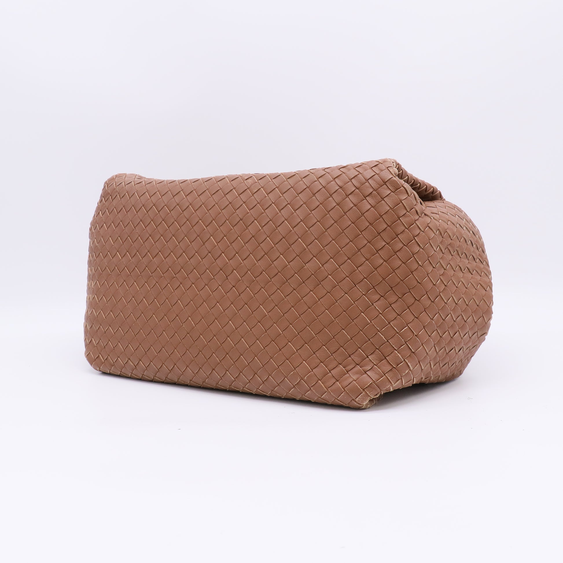 Bottega Veneta Brown Intrecciato Woven Nappa Leather Seamless Tote Bag twins LDJ4832