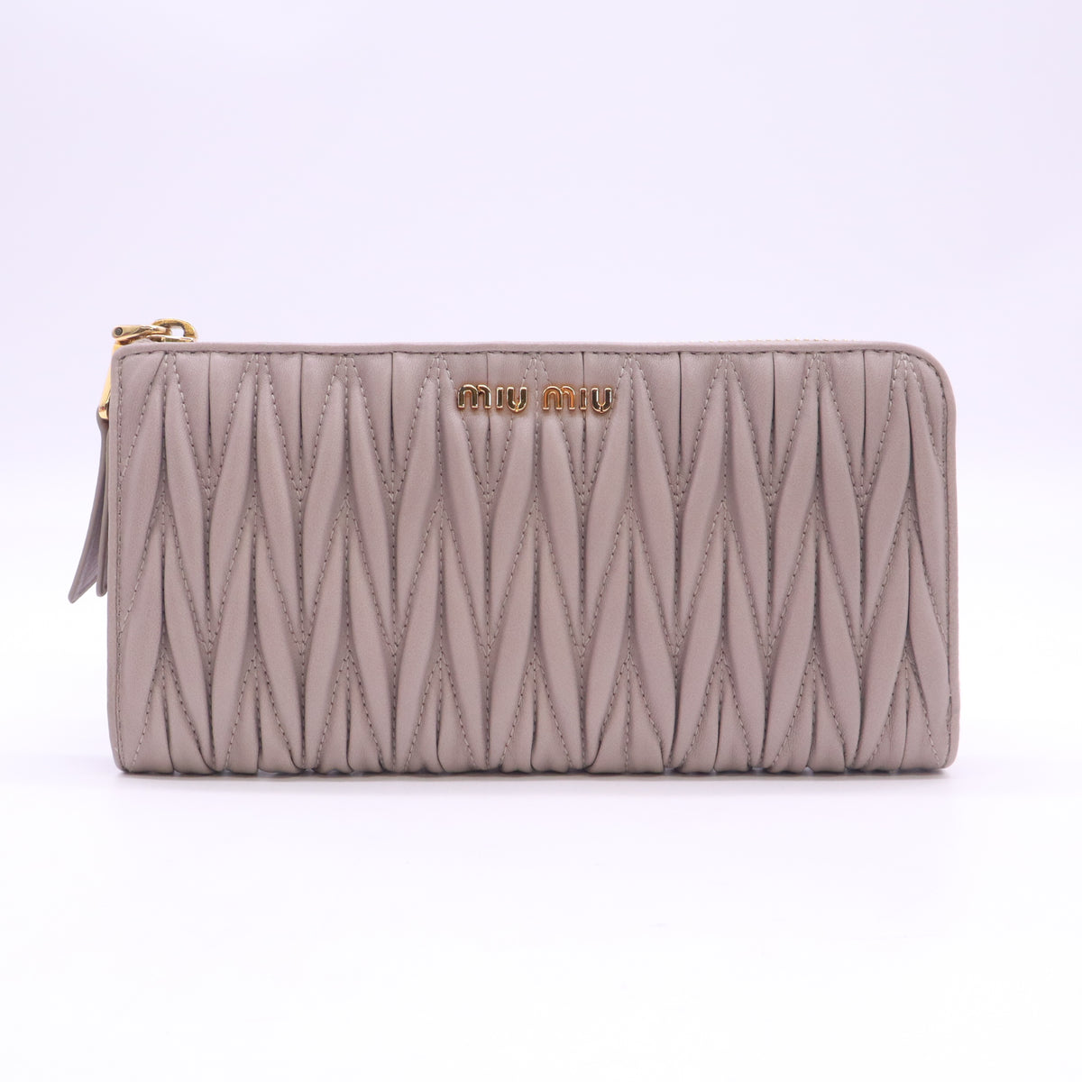 Miu Miu Matelassé Zip Around Long Wallet W23496