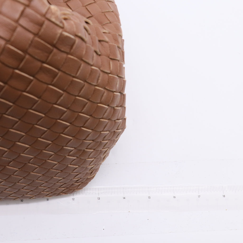 Bottega Veneta Brown Intrecciato Woven Nappa Leather Seamless Tote Bag twins LDJ4832