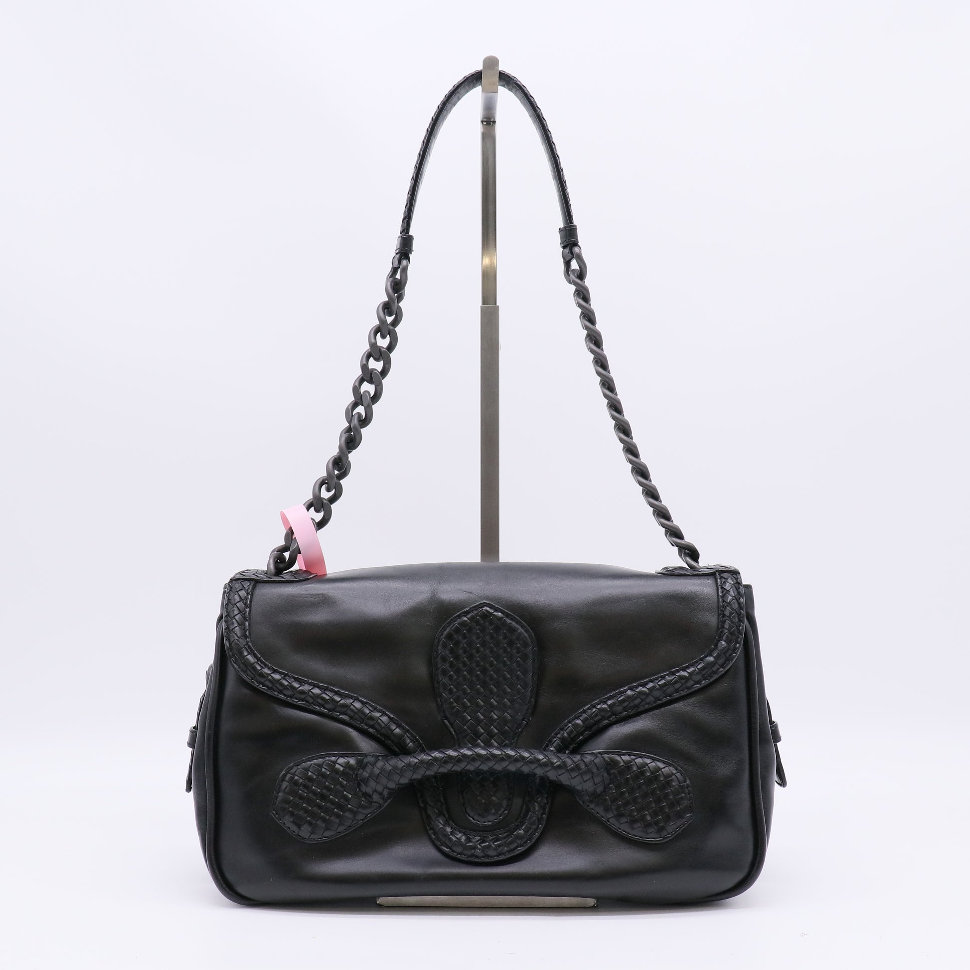 Bottega Veneta Rialto Shoulder Bag Leather with Intrecciato Detail Medium twins LDJ4829