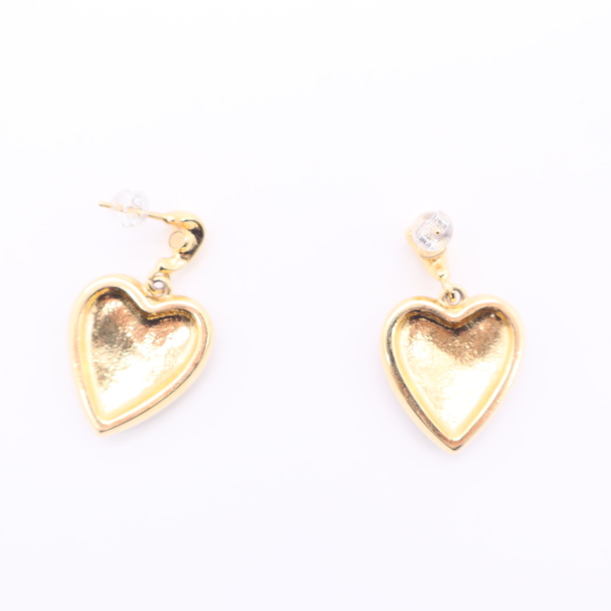 Chanel  Earrings Gold Heart Coco Mark Lace Twins LDJ2592