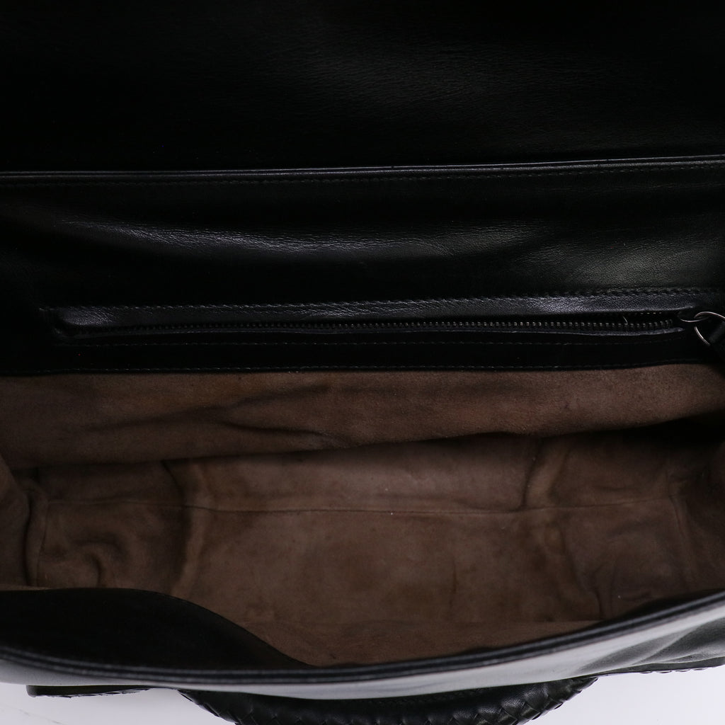 Bottega Veneta Rialto Shoulder Bag Leather with Intrecciato Detail Medium twins LDJ4829