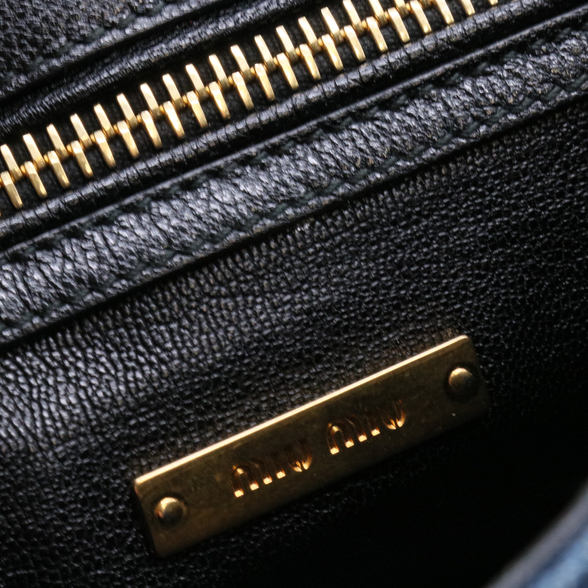 Matelasse Denim Biker Shoulder Bag Twins