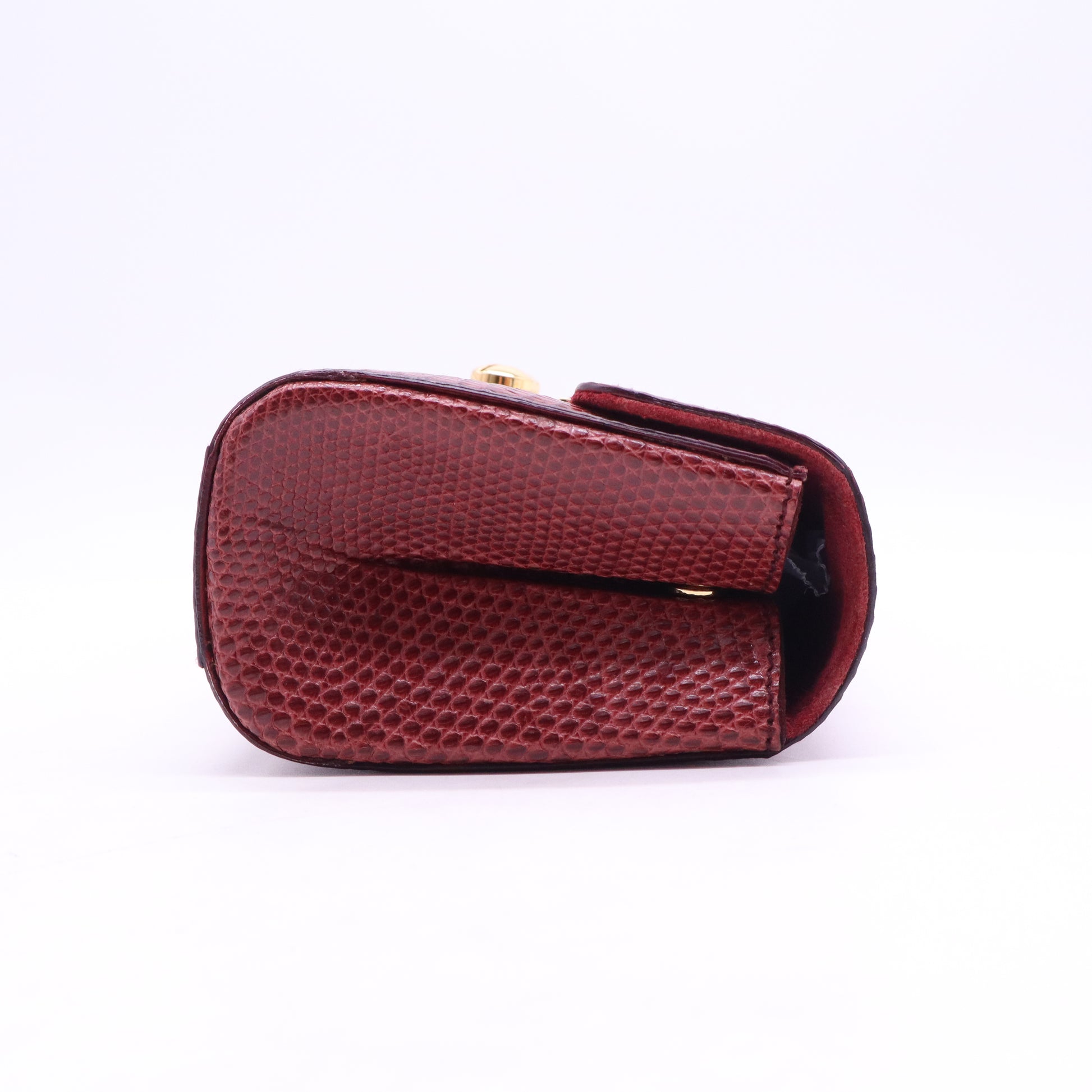 Burgundy Red Lizard Skin Clutch W21162