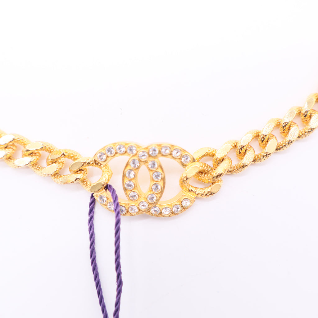 Chanel Chanel 2024 Strass CC Logo Chain Choker Twins LDJ2598