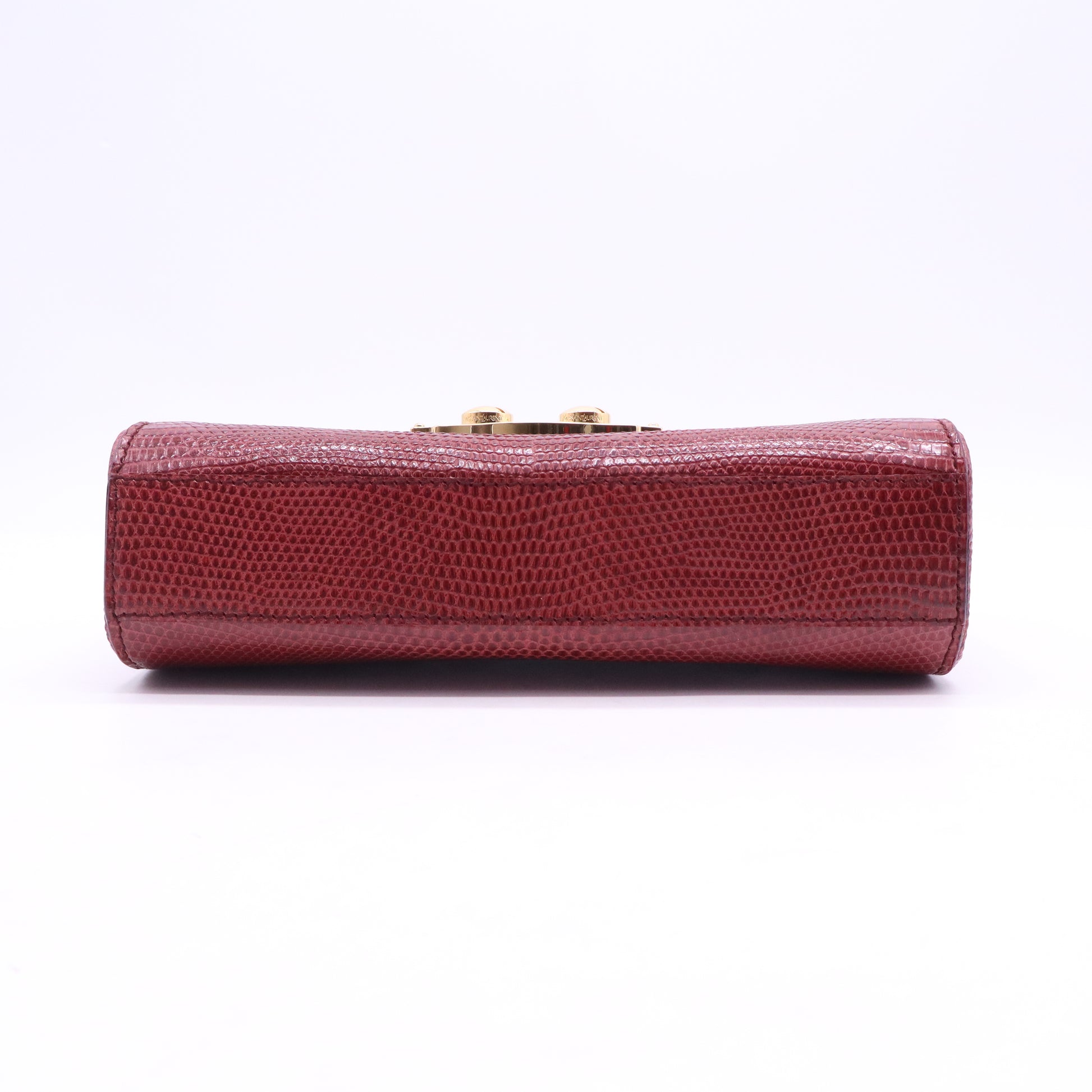 Burgundy Red Lizard Skin Clutch W21162