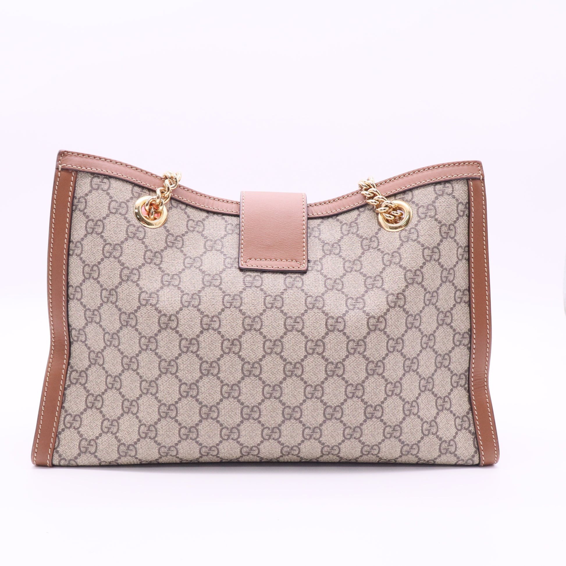 Padlock Chain Tote GG Coated Canvas with Leather Medium twins