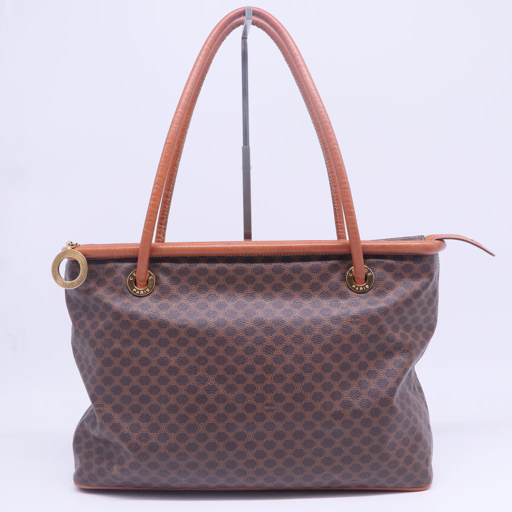 Macadam Canvas Tote Bag PVC Leather Brown B20792