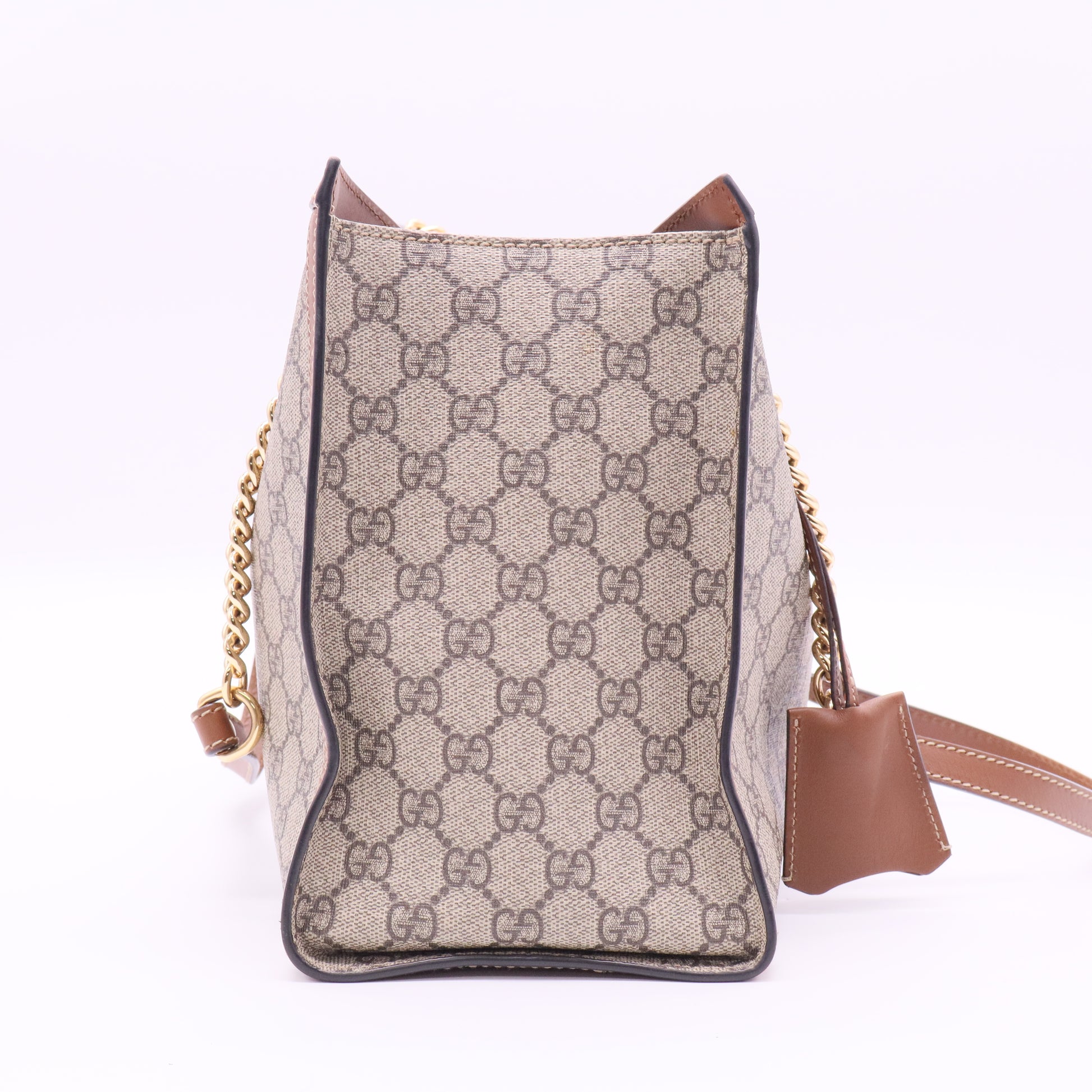 Padlock Chain Tote GG Coated Canvas with Leather Medium twins