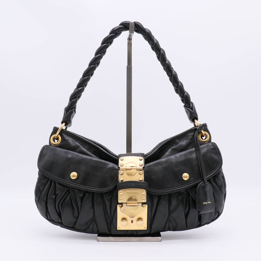 Miu Miu Matelasse Leather Coffer Hobo Bag twins LDJ4826