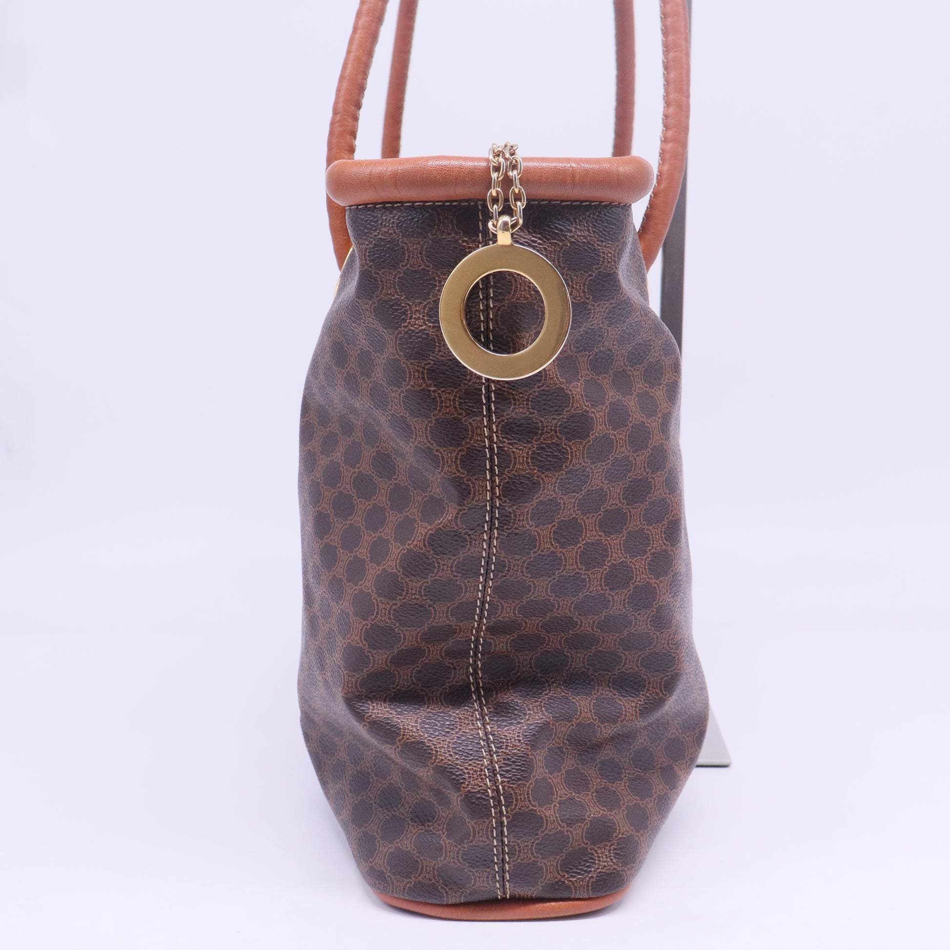 Macadam Canvas Tote Bag PVC Leather Brown B20792