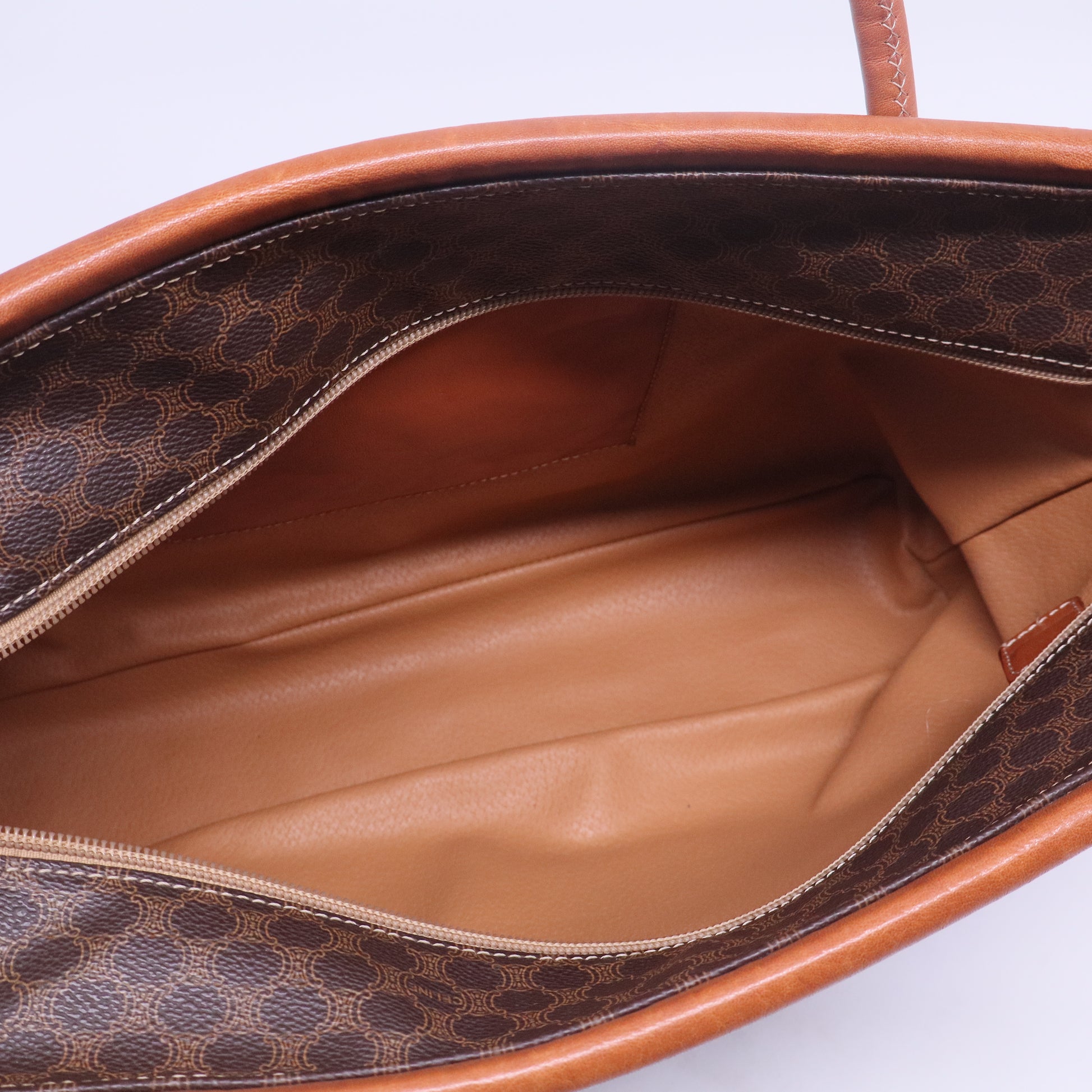 Macadam Canvas Tote Bag PVC Leather Brown B20792