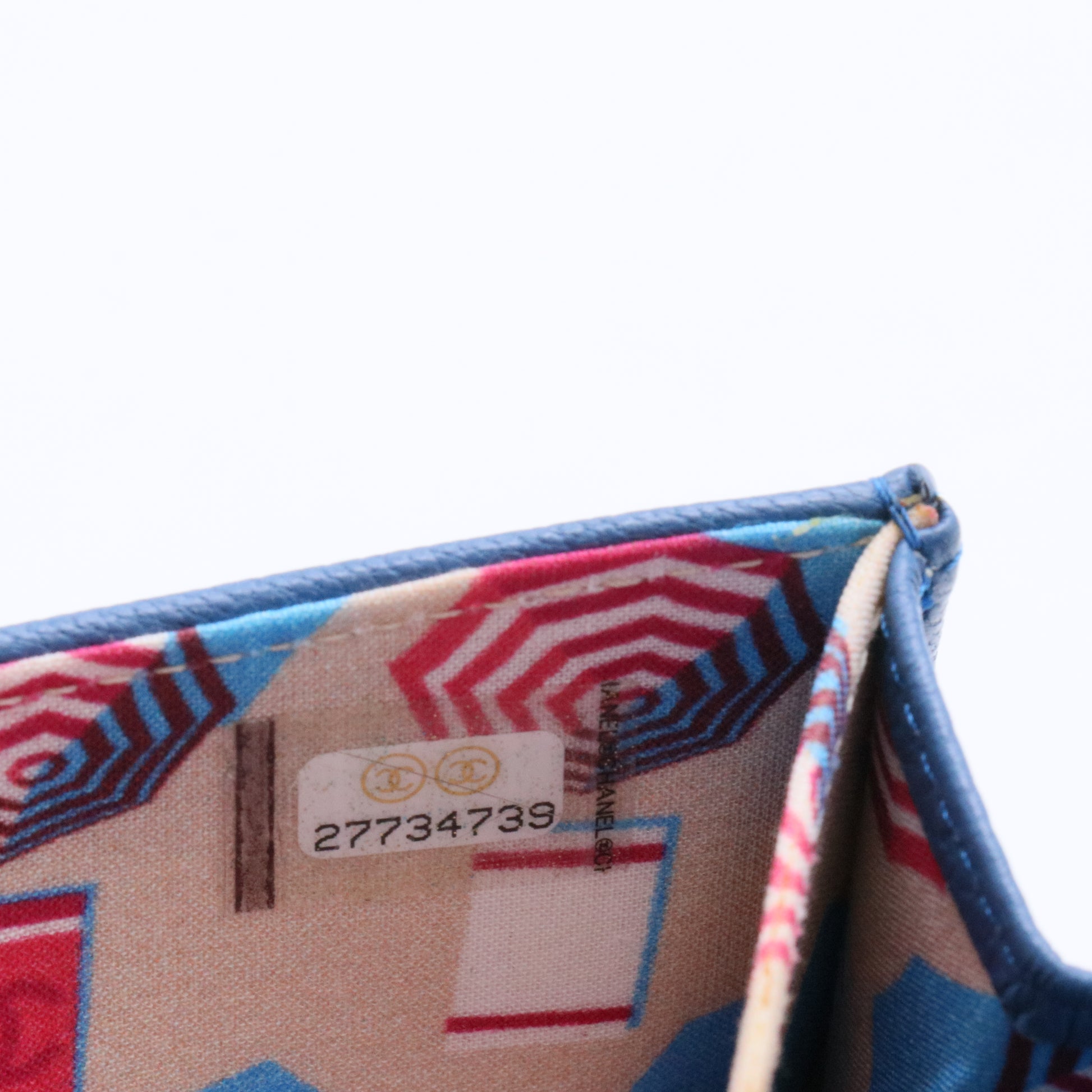 Navy  Leather Clover Compact Wallet