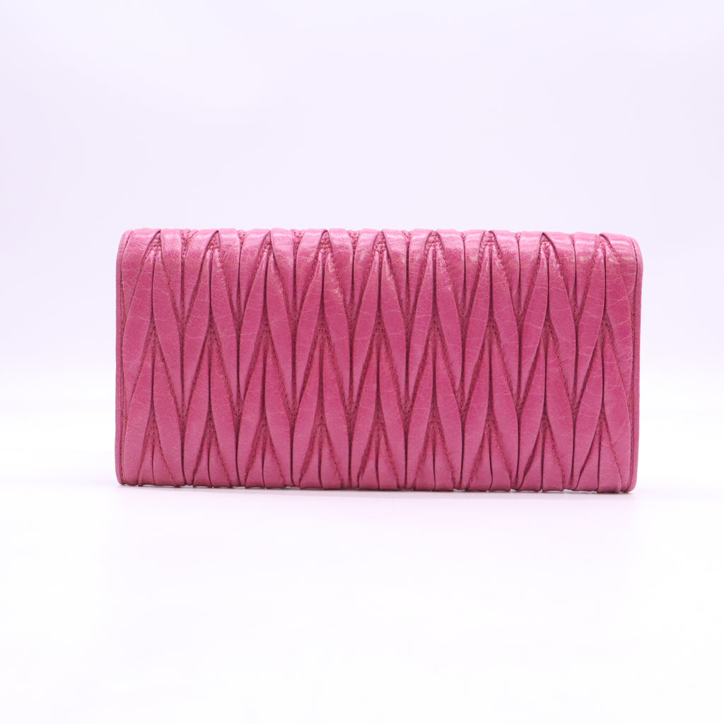 Miu Miu Matelassé Nappa Long Flap Wallet W23551