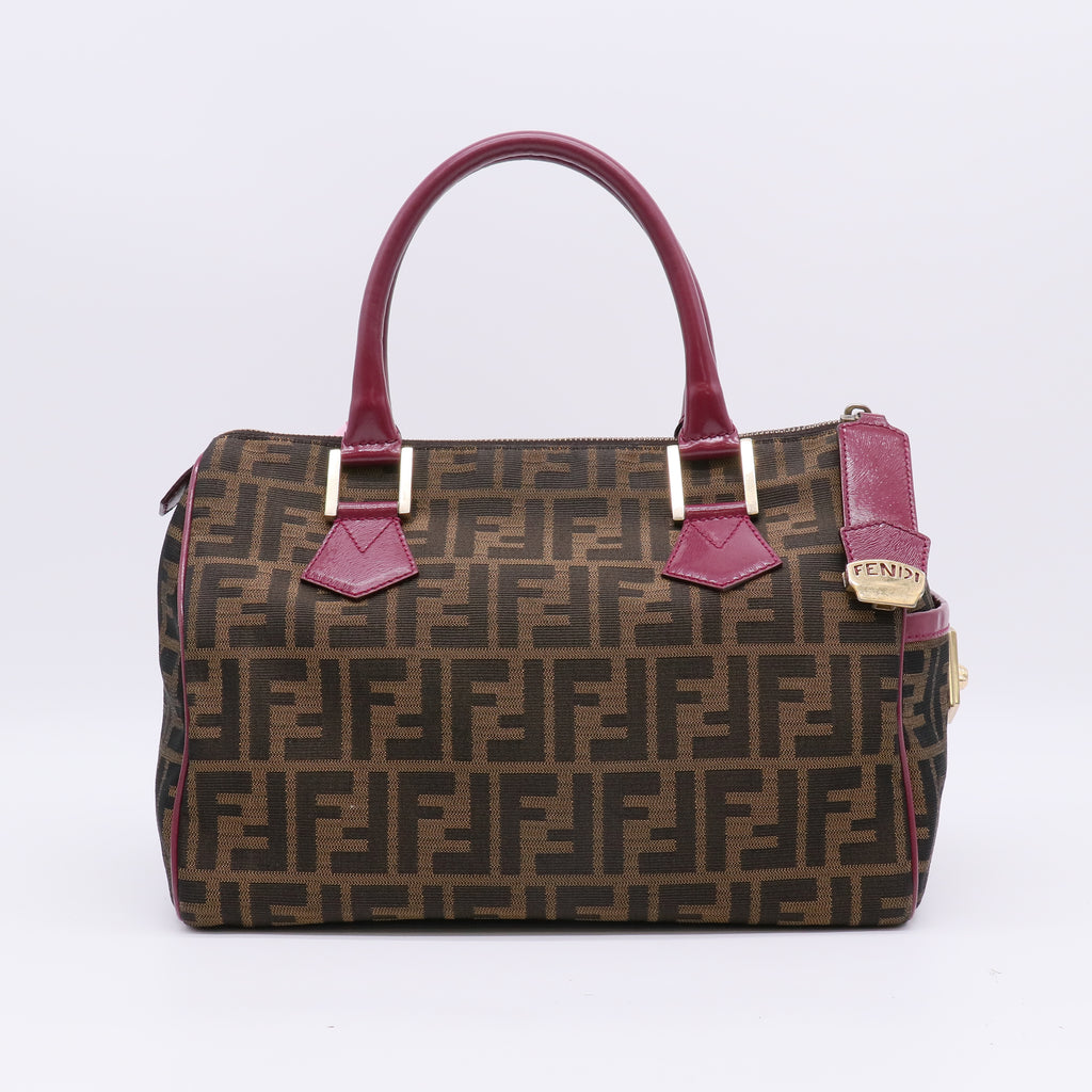 Fendi Vintage Zucca Canvas  Boston Bag twins LDJ4824