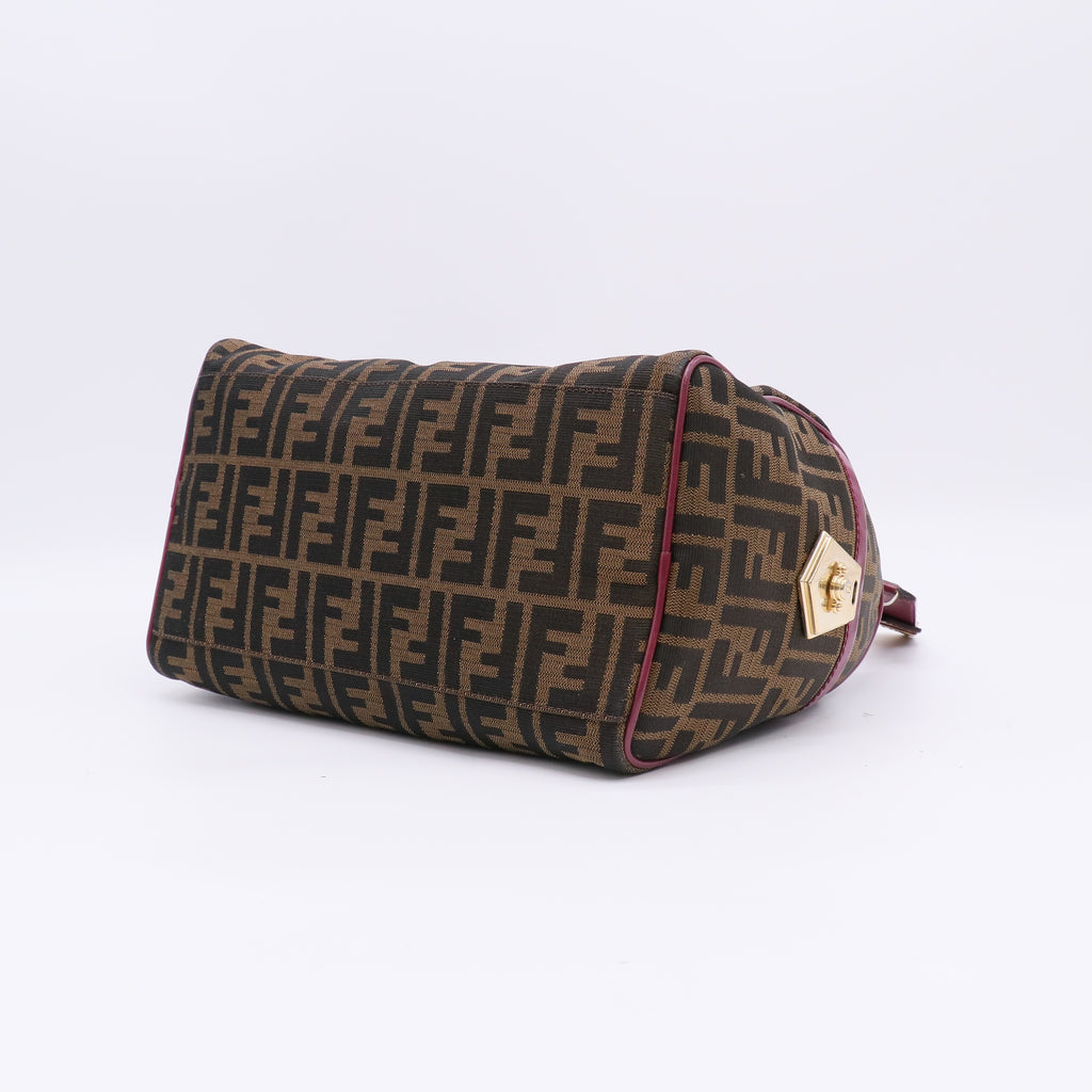 Fendi Vintage Zucca Canvas  Boston Bag twins LDJ4824