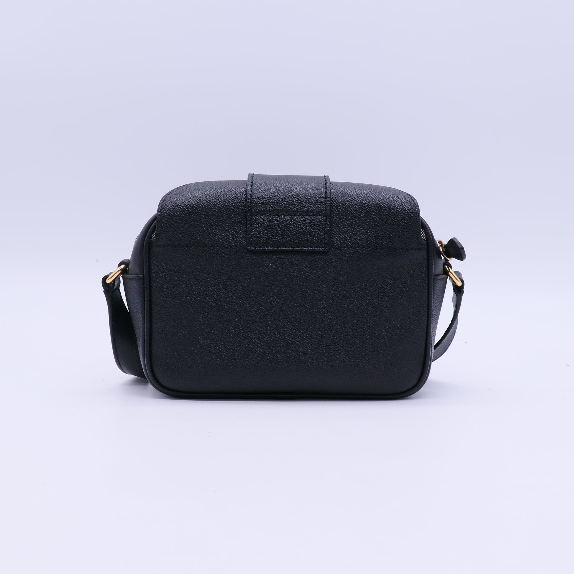 Burberry Black Grained Leather Small Buckle Crossbody Bag twins B21502