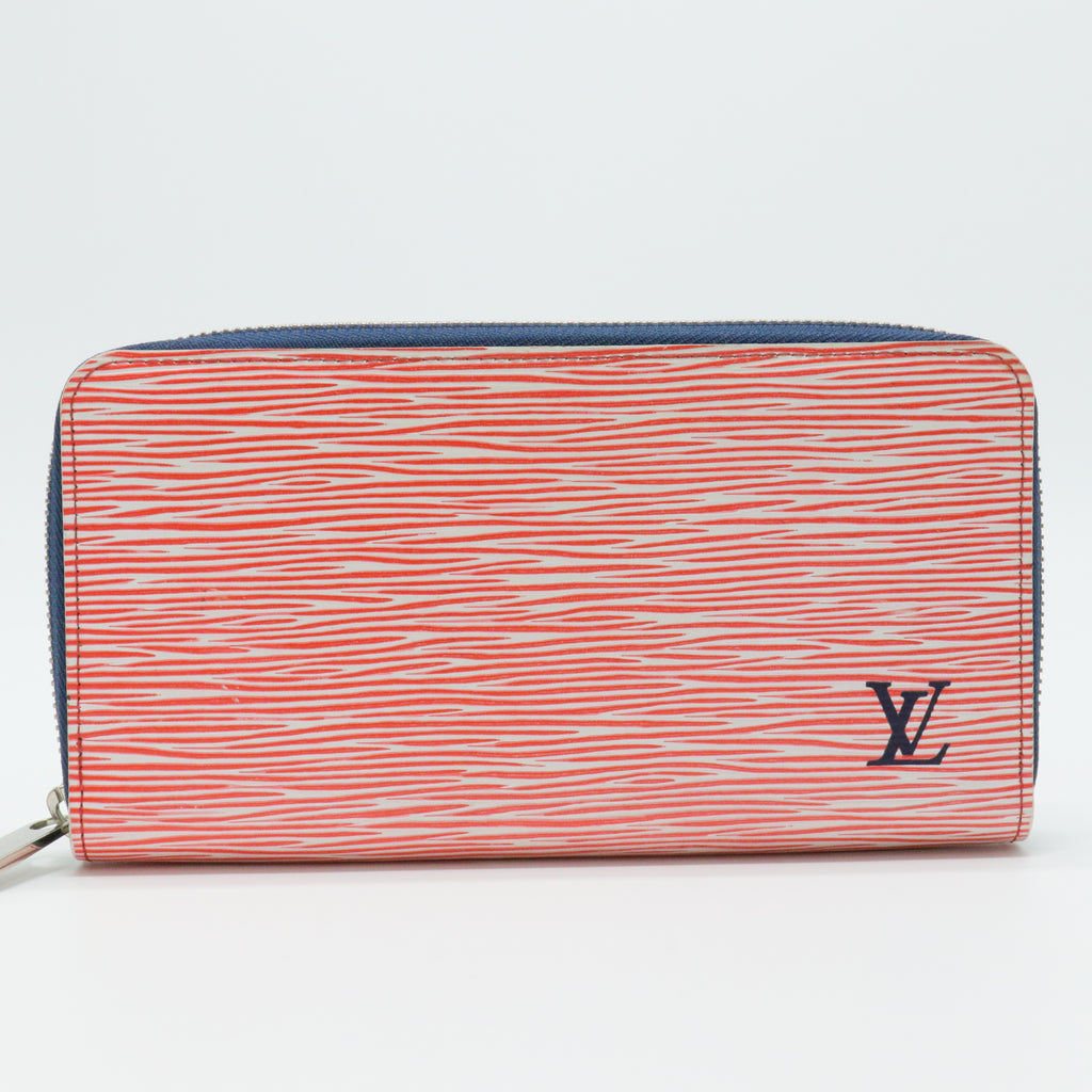 LOUIS VUITTON Epi Denim Zippy wallet Zip Around Long Wallet Red