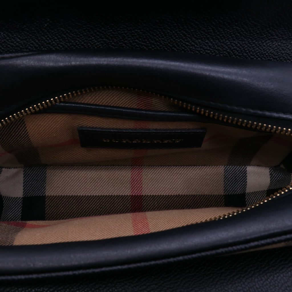 Burberry Black Grained Leather Small Buckle Crossbody Bag twins B21502
