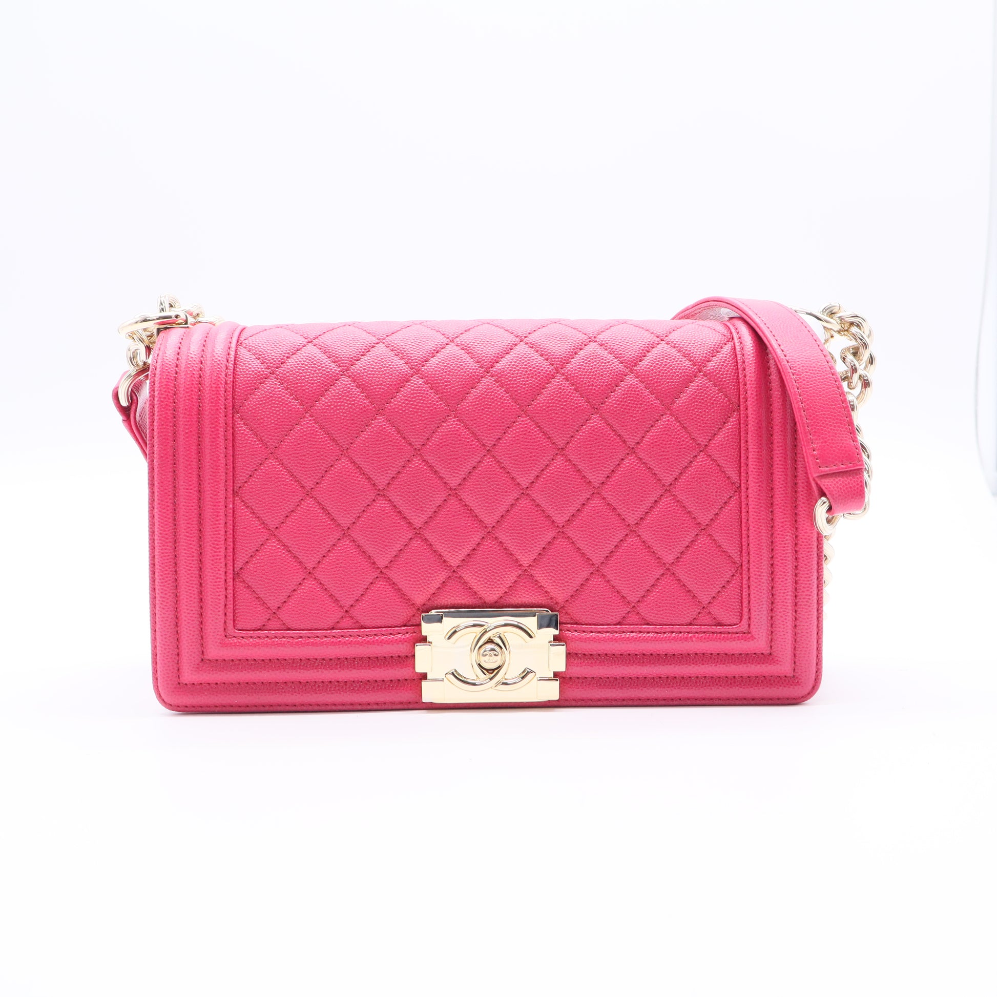 Boy Flap Bag Quilted Caviar New Medium Twins