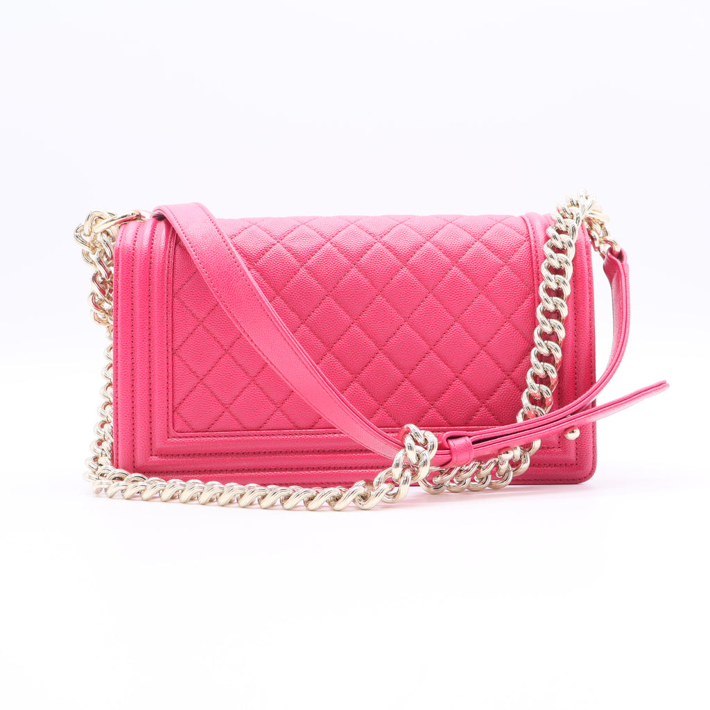 Boy Flap Bag Quilted Caviar New Medium Twins