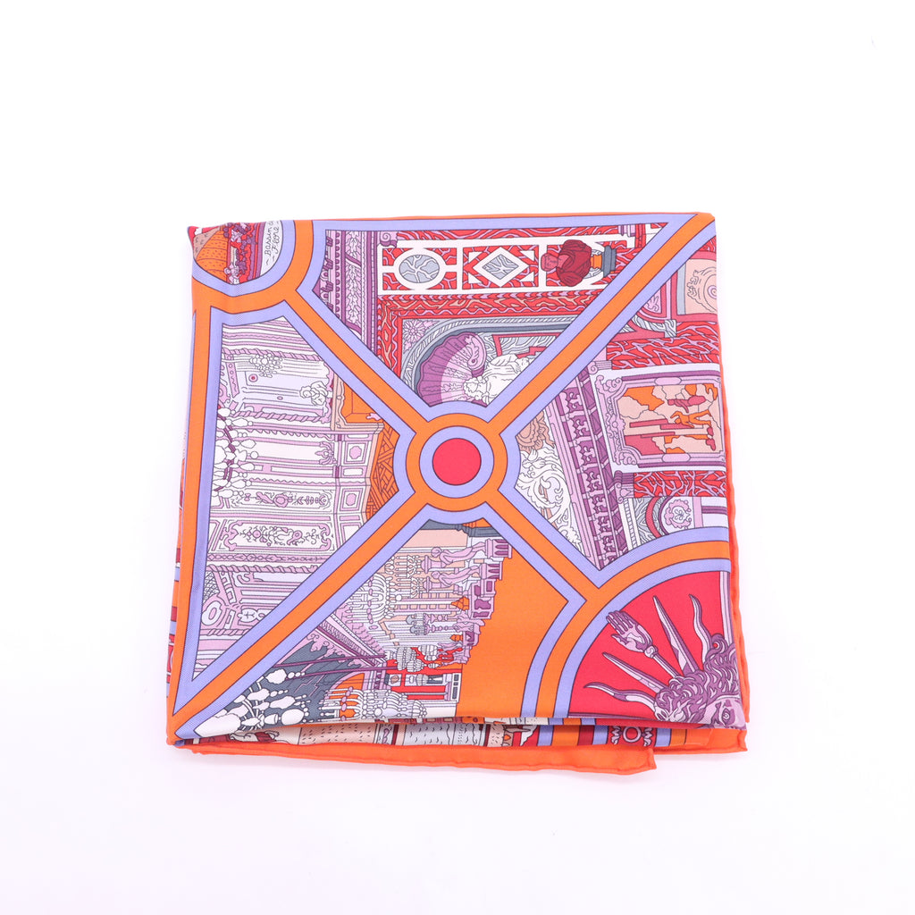 Multicolor Flanerie A Versailles Printed Silk Square Scarf W23571