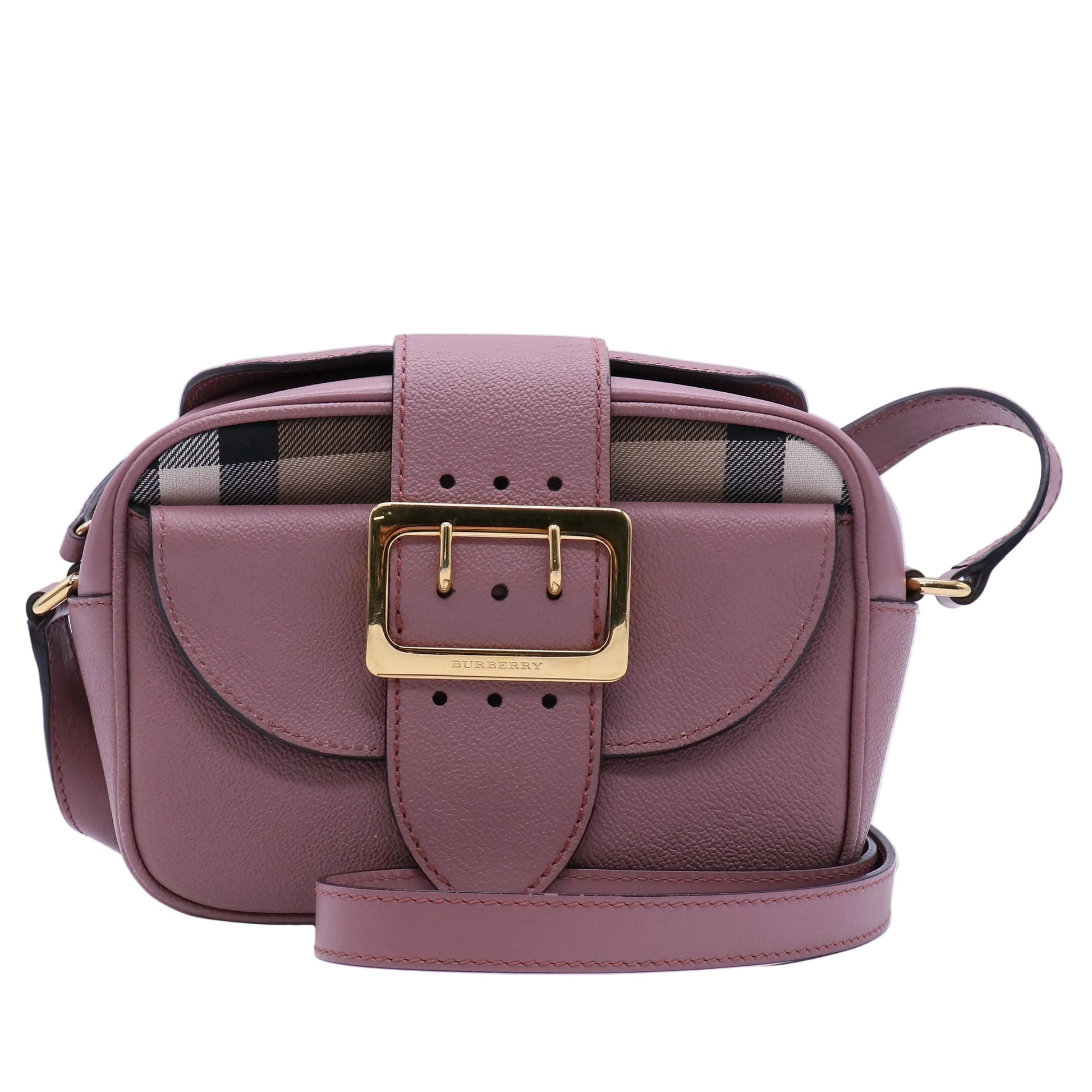 Burberry Leather Buckle Crossbody Bag twins B21009