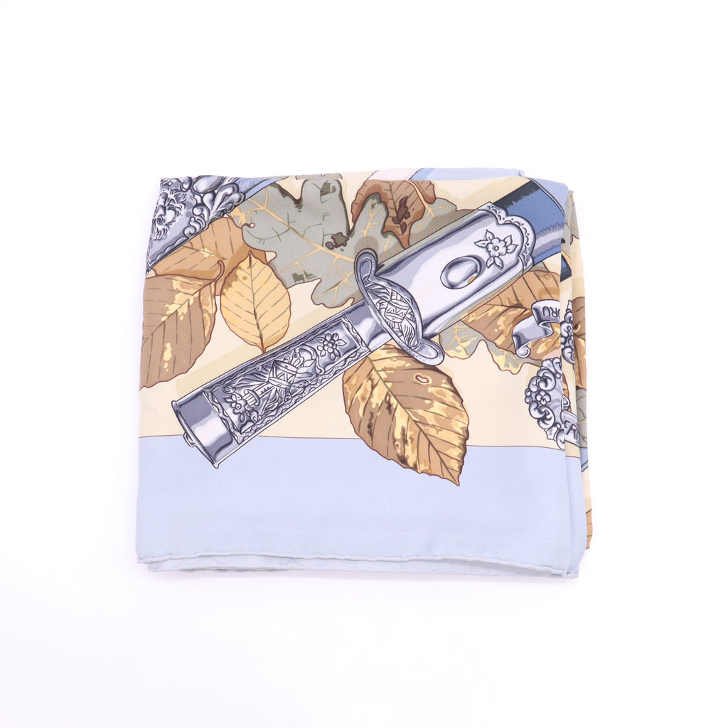 HERMES Strong Leaf Sword Scarf Silk W23550