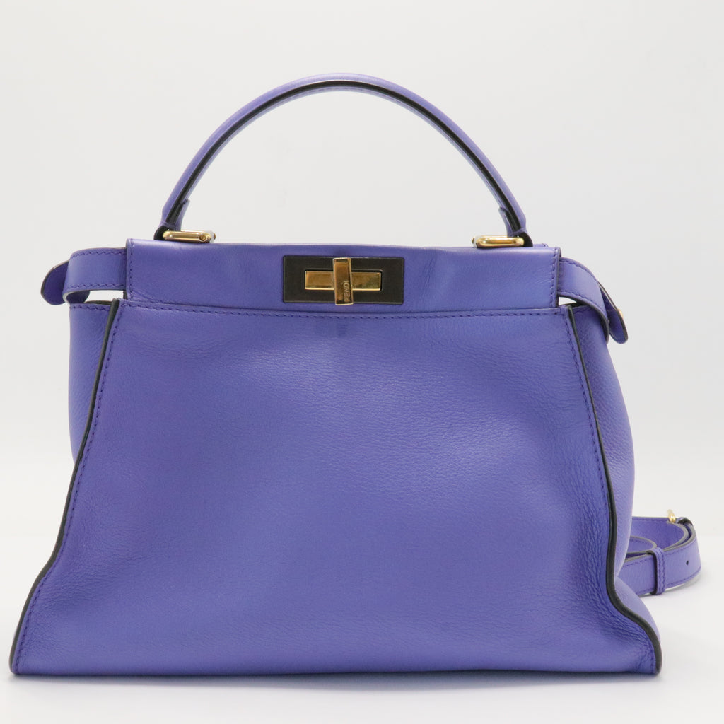 Vitello Seta Medium Peekaboo Iconic Satchel Viola Cassis