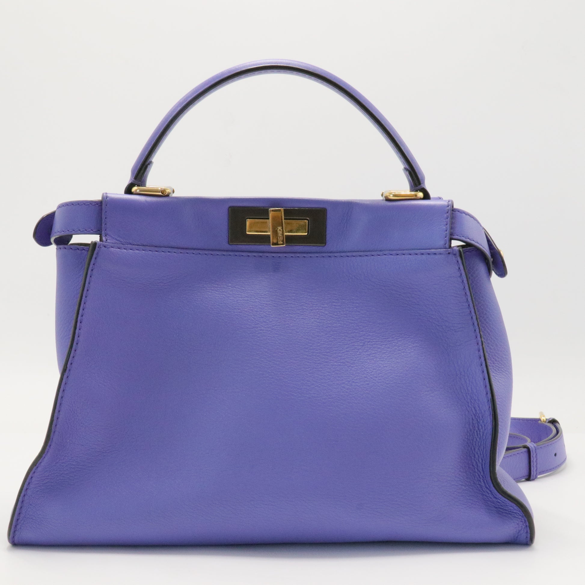 Vitello Seta Medium Peekaboo Iconic Satchel Viola Cassis
