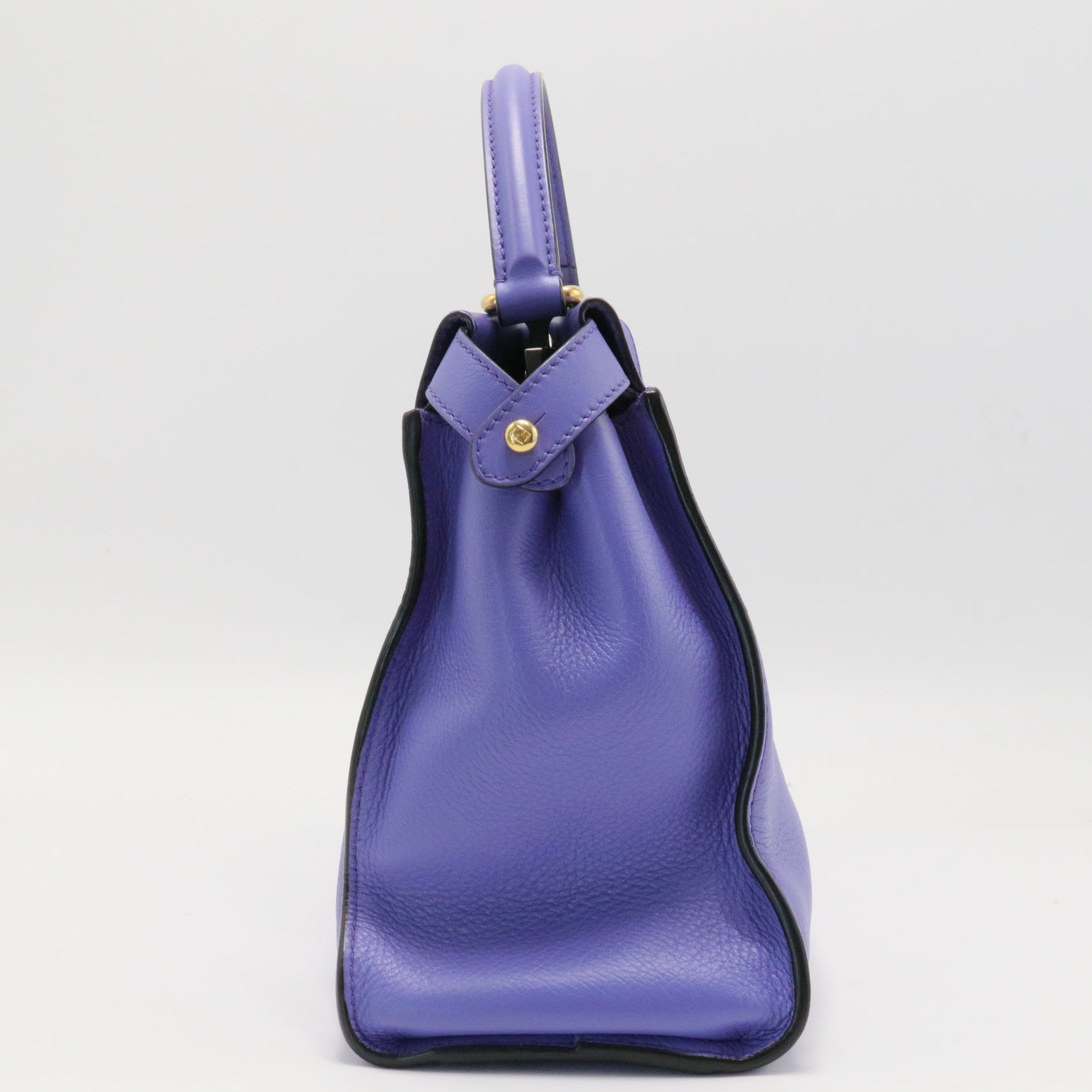 Vitello Seta Medium Peekaboo Iconic Satchel Viola Cassis