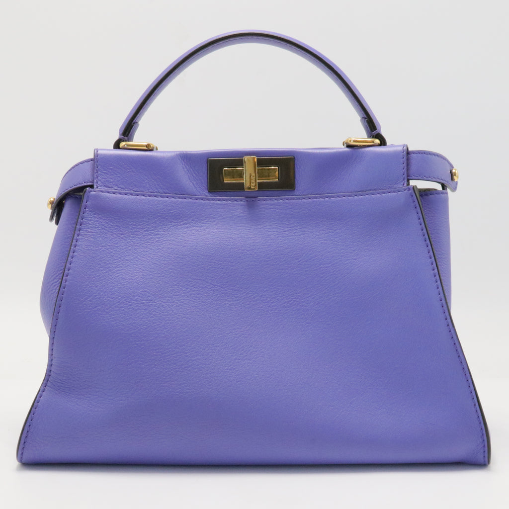 Vitello Seta Medium Peekaboo Iconic Satchel Viola Cassis
