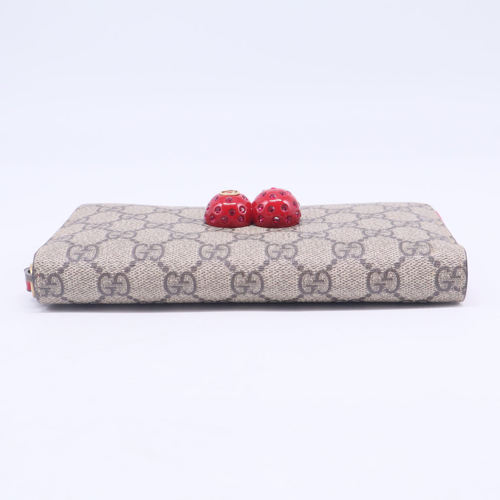 Cherry Canvas Long Zip Around Wallet GG Supreme W20497
