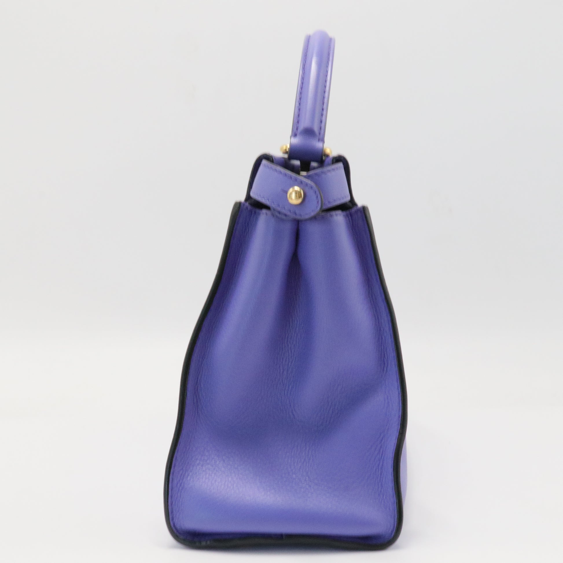 Vitello Seta Medium Peekaboo Iconic Satchel Viola Cassis