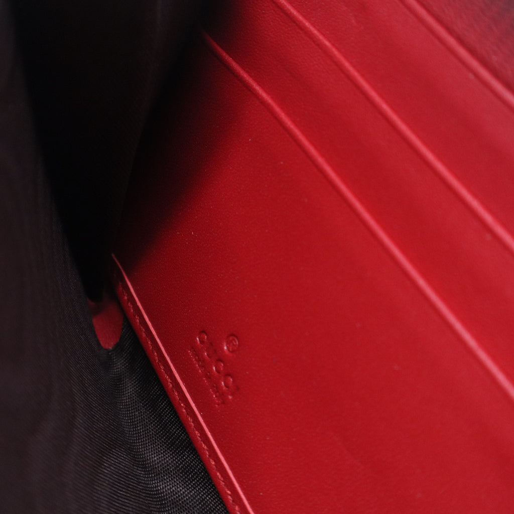 Cherry Canvas Long Zip Around Wallet GG Supreme W20497