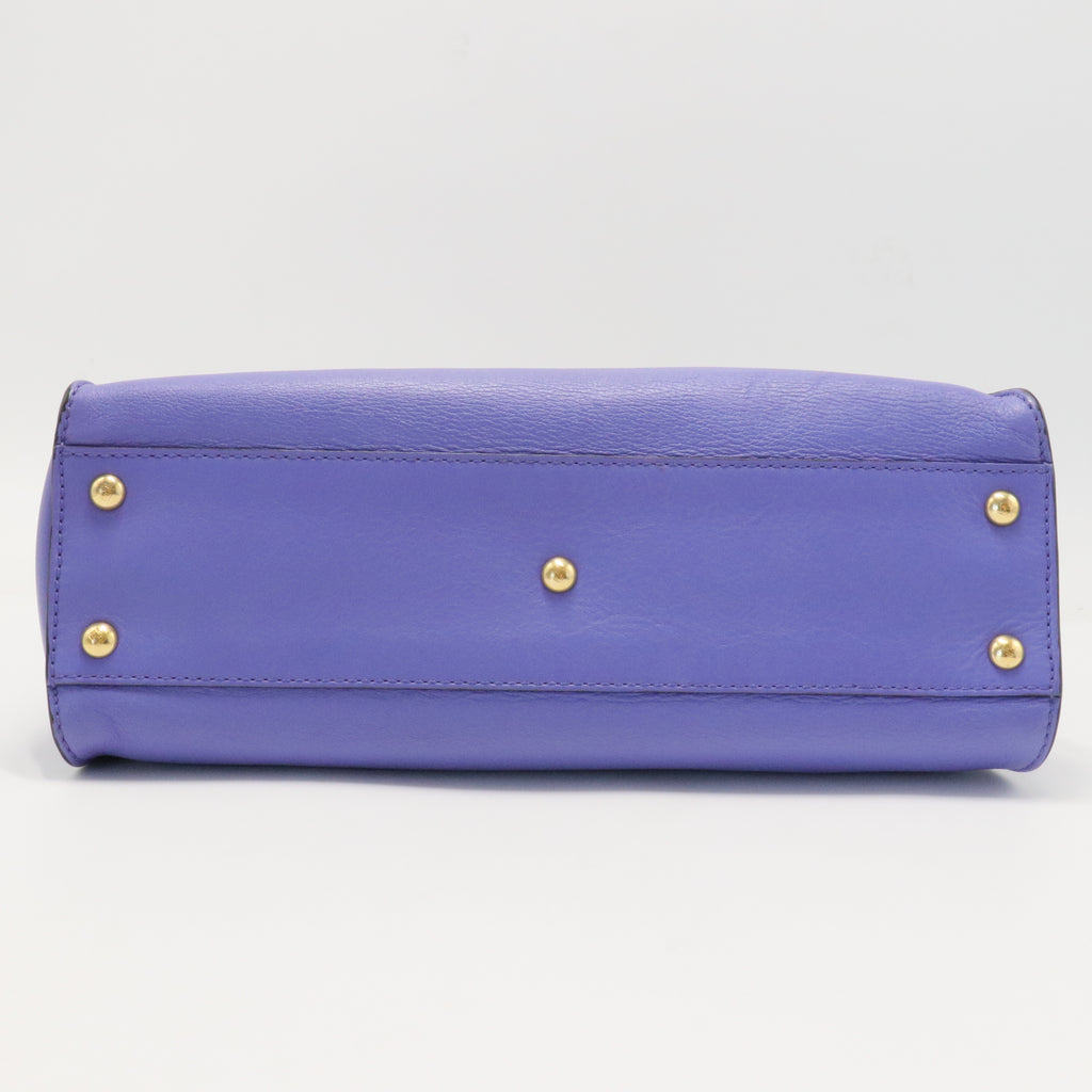 Vitello Seta Medium Peekaboo Iconic Satchel Viola Cassis
