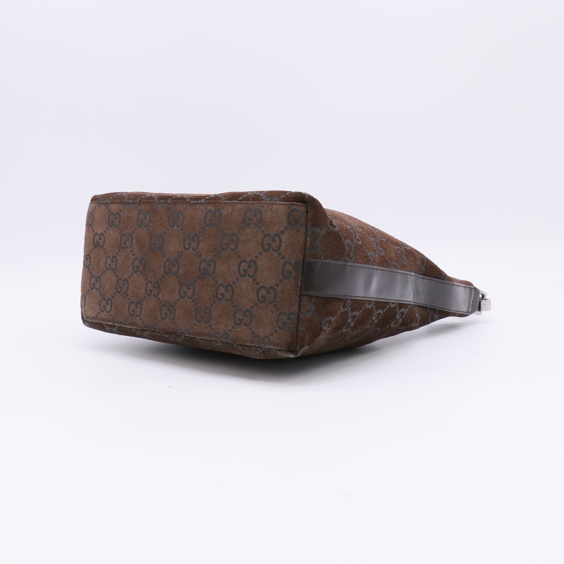 Gucci Vintage Suede GG Monogram Hobo Bag twins LDJ4810