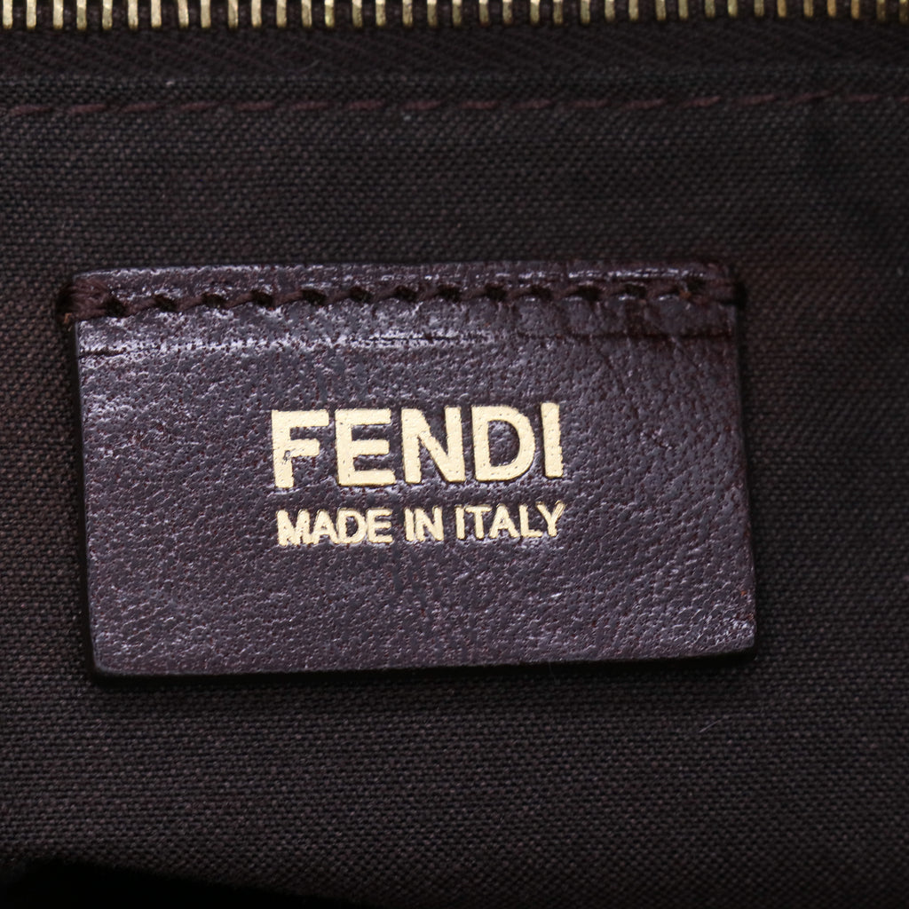 Fendi Tobacco Zucca Grommet Canvas and Nubuck Leather Twins B20685